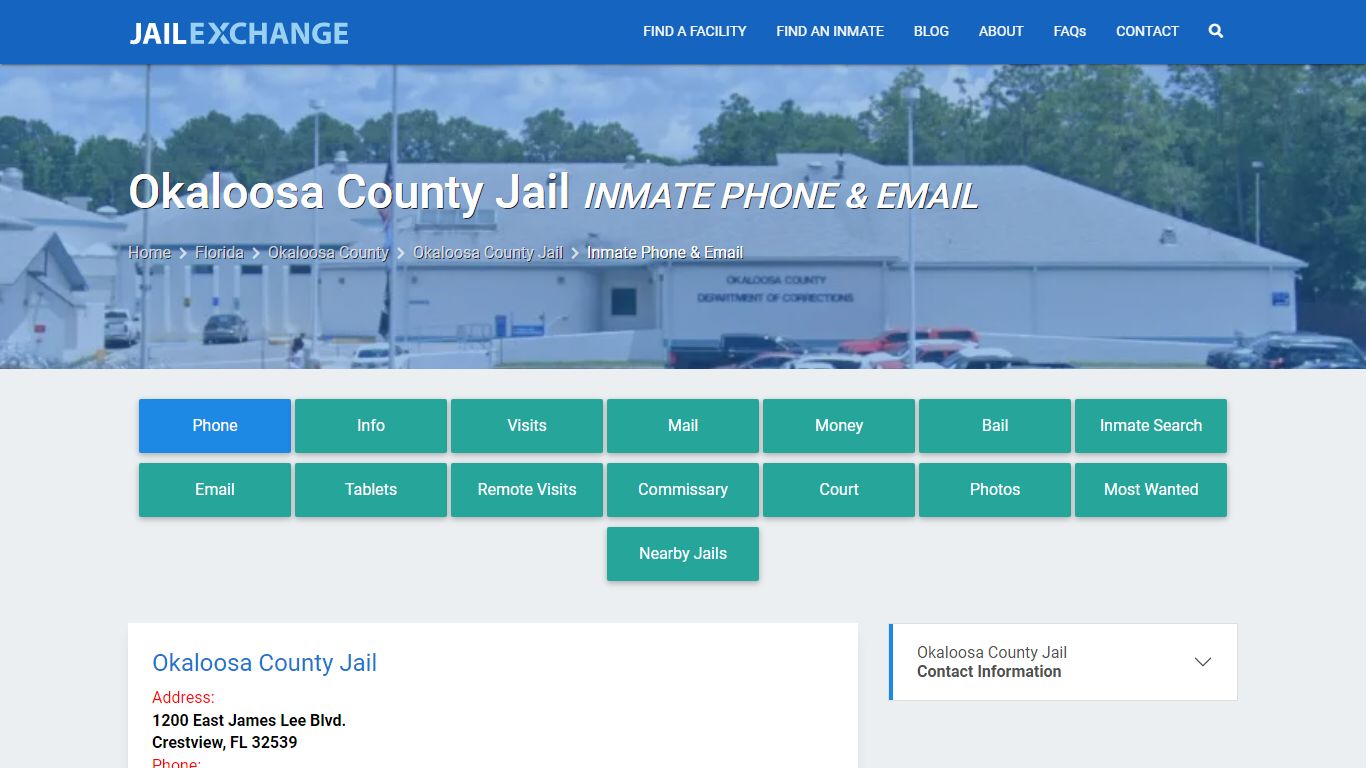 Inmate Phone - Okaloosa County Jail, FL - Jail Exchange